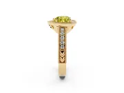 Heart-Shaped Milgrain Halo Engagement Ring Setting for a Fancy Yellow Lab-Grown Diamond | Yellow Gold