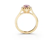 Emerald Cut Starburst Halo Engagement Ring Setting for a Fancy Pink Lab-Grown Diamond | Yellow Gold