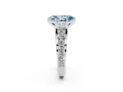 Marquise Graduated Engagement Ring Setting for a Fancy Blue Lab-Grown Diamond | White Gold