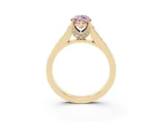 Marquise Graduated Pavé Engagement Ring Setting for a Fancy Pink Lab-Grown Diamond | Yellow Gold