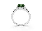 Asscher Cut Petal Halo Engagement Ring Setting for a Fancy Green Lab-Grown Diamond | Platinum