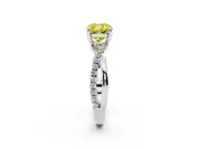 Cushion Cut Twist Engagement Ring Setting for a Fancy Yellow Lab-Grown Diamond | White Gold