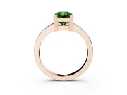 Fancy Green Radiant Cut Diamond Solitaire Ring Set in Rose gold with Prong Head and Smooth Polished Band