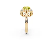 Princess Cut Halo Engagement Ring Setting for a Fancy Yellow Lab-Grown Diamond | Yellow Gold - Design NV-24719