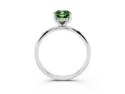 Fancy Green Cushion Cut Diamond Solitaire Engagement Ring Set in Platinum with Prong Setting and Polished Band