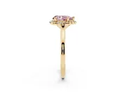 Pear-Shaped Halo Engagement Ring Setting for a Fancy Pink Lab-Grown Diamond | Plain Polished Band | Yellow Gold