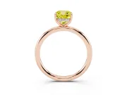 Cushion Cut Hidden Halo Ring Setting for a Fancy Yellow Lab-Grown Diamond | Rose Gold