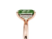 Emerald Cut Hidden Halo Ring Setting for a Fancy Green Lab-Grown Diamond | Rose Gold