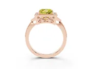 Princess Cut Milgrain Halo Engagement Ring Setting for a Fancy Yellow Lab-Grown Diamond | Graduated Pavé | Rose Gold