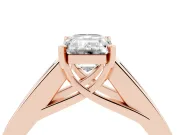 Emerald Cut Channel-Set Engagement Ring Setting | Princess Side Stones | Rose Gold