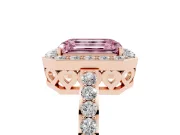 Emerald Cut Halo Engagement Ring Setting for a Fancy Pink Lab-Grown Diamond | Rose Gold - Design NV-24751
