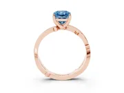 Radiant Cut Twisted Pavé Engagement Ring Setting for a Fancy Blue Lab-Grown Diamond | Pavé and Plain Strands | Rose Gold