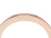 Round Lab-Grown Diamond Bezel Set Leaf Motif Wedding Band | Milgrain Edges | Rose Gold