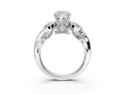 Cushion Cut Vintage Swirl Engagement Ring Setting | Bezel Side Accents | Platinum