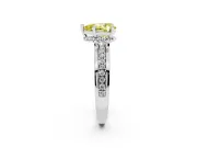 Pear-Shaped Channel Set Engagement Ring Setting for a Fancy Yellow Lab-Grown Diamond | Rope Collar | Sterling Silver