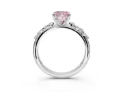 Cushion Cut Graduated Solitaire Engagement Ring Setting for a Fancy Pink Lab-Grown Diamond | Sterling Silver