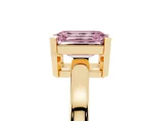 Emerald Cut Solitaire Engagement Ring Setting for a Fancy Pink Lab-Grown Diamond | Flat Tab Prongs | Yellow Gold