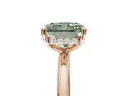 Radiant Cut Hidden Halo Ring Setting for a Fancy Green Lab-Grown Diamond | Rose Gold