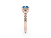 Cushion Cut Engagement Ring Setting for a Fancy Blue Lab-Grown Diamond | Rose Gold - Design NV-24649