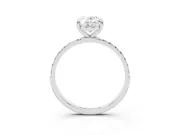 Oval Pave Solitaire Engagement Ring Setting | Pave Shoulders | Platinum