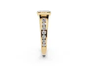 Emerald Cut Half Bezel Solitaire Engagement Ring Setting | Graduated Channel Band | Yellow Gold