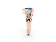 Heart-Shaped Bezel Bypass Engagement Ring Setting for a Fancy Blue Lab-Grown Diamond | Rose Gold