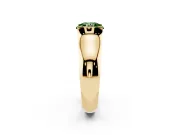 Round Half Bezel Solitaire Engagement Ring Setting for a Fancy Green Lab-Grown Diamond | Wide Band | Yellow Gold