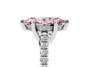 Marquise Hidden Halo Pave Engagement Ring Setting for a Fancy Pink Lab-Grown Diamond | Claw Prongs | Sterling Silver