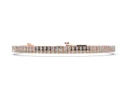 Round Lab-Grown Diamond Two-Row Tennis Bracelet | Hinged Square Links | Rose Gold