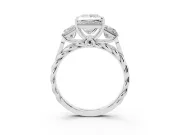 Princess Cut Diamond Three-Stone Ring Set in Platinum with Braided Band