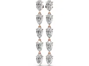 Pear-Shaped Lab-Grown Diamond Linked Dangle Earrings | Five Matching Stones | Rose Gold