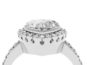 Heart-Shaped Vintage Milgrain Halo Engagement Ring Setting | Pierced Gallery | White Gold