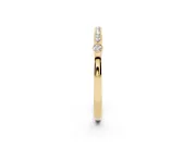 Round Lab-Grown Diamond Pavé Bar Wedding Band | Bezel Stations | Yellow Gold