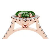 Heart-Shaped Halo Engagement Ring Setting for a Fancy Green Lab-Grown Diamond | Tapered Band | Rose Gold