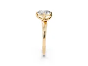 Cushion Cut Bypass Solitaire Engagement Ring Setting | Plain Band | Yellow Gold