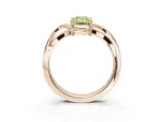Emerald Cut Bypass Solitaire Engagement Ring Setting for a Fancy Yellow Lab-Grown Diamond | Pavé Strands | Rose Gold