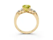 Princess Cut Side Stone Engagement Ring Setting for a Fancy Yellow Lab-Grown Diamond | Yellow Gold