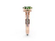 Oval Channel Engagement Ring Setting for a Fancy Green Lab-Grown Diamond | Rose Gold