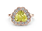 Heart-Shaped Halo Engagement Ring Setting for a Fancy Yellow Lab-Grown Diamond | Rose Gold - Design NV-24719