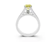 Oval Channel Set Solitaire Engagement Ring Setting for a Fancy Yellow Lab-Grown Diamond | Princess Channel | White Gold