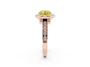 Round Rimmed Halo Engagement Ring Setting for a Fancy Yellow Lab-Grown Diamond | Rose Gold