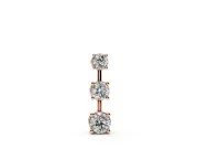 Round Lab-Grown Diamond Graduated Triple Bar Pendant Necklace | Prong Set | Rose Gold