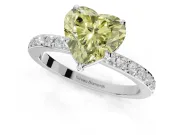 Heart-Shaped Pavé Engagement Ring Setting for a Fancy Yellow Lab-Grown Diamond | White Gold - Design NV-24928