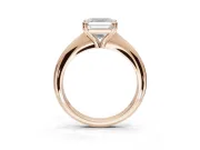 Princess Cut Tapered Solitaire Engagement Ring Setting | Double Claw Prongs | Rose Gold