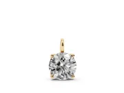 Round Lab-Grown Diamond Solitaire Pendant Necklace | Open Prong Head | Yellow Gold