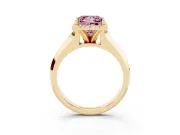 Princess Cut Halo Engagement Ring Setting for a Fancy Pink Lab-Grown Diamond | Yellow Gold