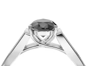 Pear-Shaped Cathedral Solitaire Engagement Ring Setting for a Black Center | White Gold