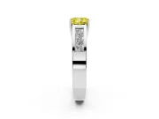 Cushion Cut Channel-Set Engagement Ring Setting for a Fancy Yellow Lab-Grown Diamond | Platinum