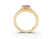 Heart-Shaped Half Bezel Engagement Ring Setting for a Fancy Pink Lab-Grown Diamond | Channel Band | Yellow Gold
