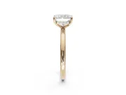 Radiant Cut Hidden Halo Engagement Ring Setting | Thin Plain Band | Yellow Gold
